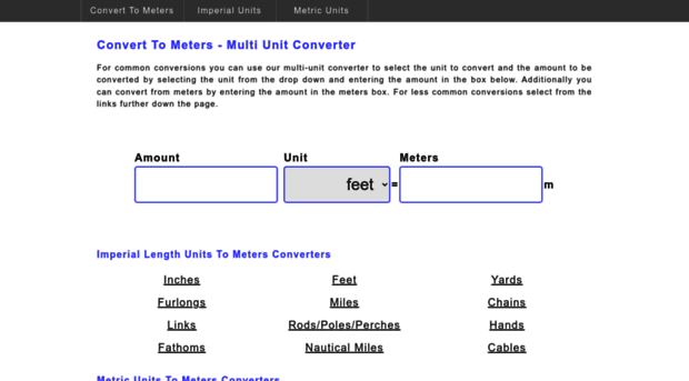 converttometers.com