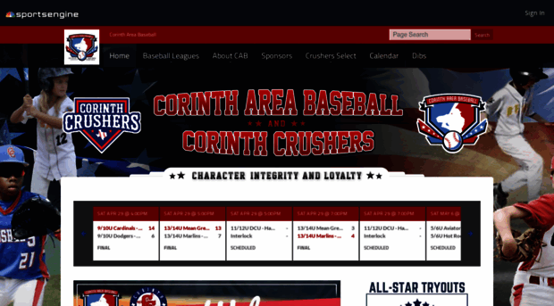 corinthareabaseball.com