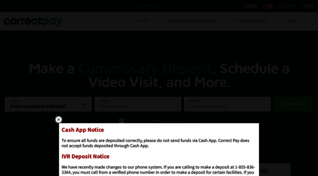correctpay.com - CorrectPay: Commissary Deposit... - Correct Pay