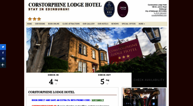 corstorphinelodgehotel.co.uk