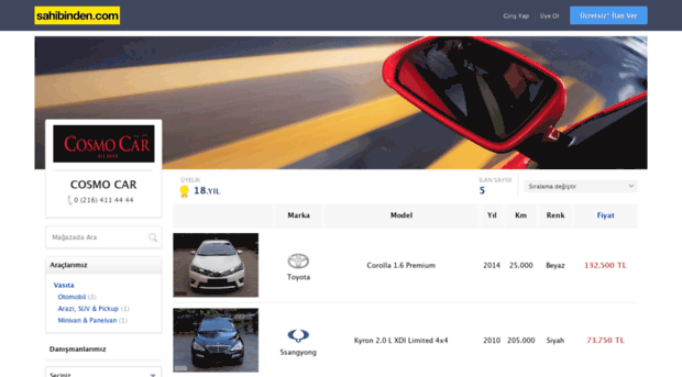 cosmocar.sahibinden.com