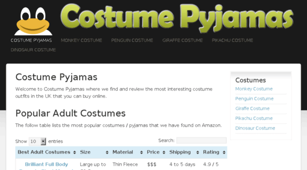 costumepyjamas.co.uk