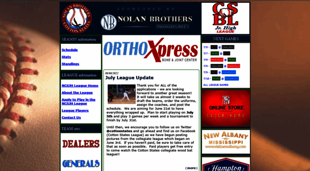 cottonstatesjuniorleague.com