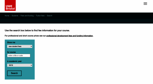 coursefees.uwe.ac.uk