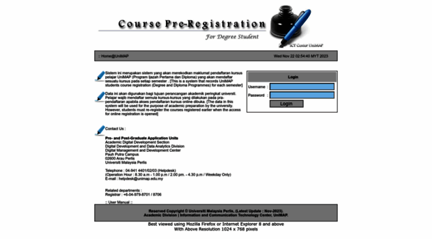 coursepreregdeg.unimap.edu.my