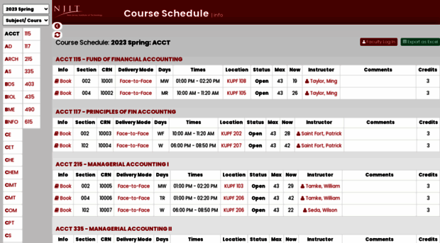 courseschedules.njit.edu