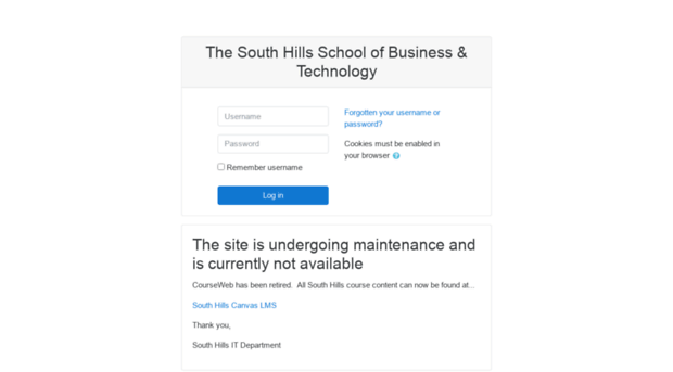 courseweb.southhills.edu