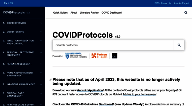 covidprotocols.org