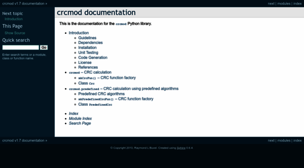 crcmod.sourceforge.net