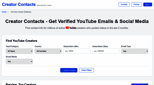 creatorcontacts.com