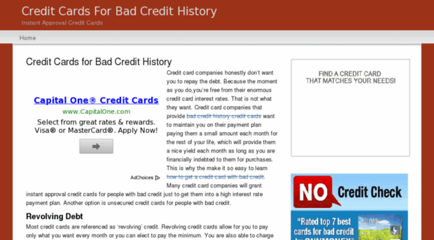 creditcardsforbadcredithistory.net