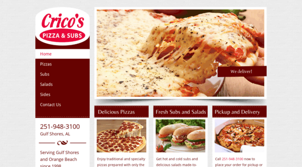 cricospizzaandsubs.com