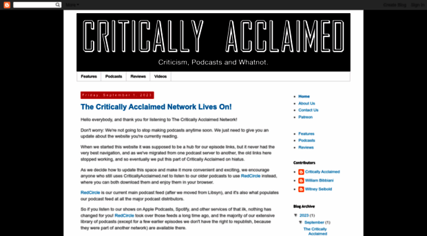 criticallyacclaimed.net