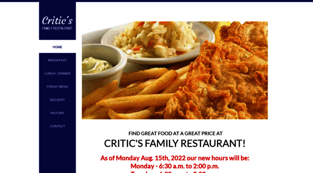 criticsfamilyrestaurant.com