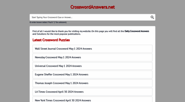 crosswordanswers.net