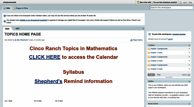 crtopicsinmath.pbworks.com