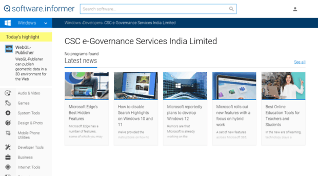 csc-e-governance-services-india-limited.software.informer.com