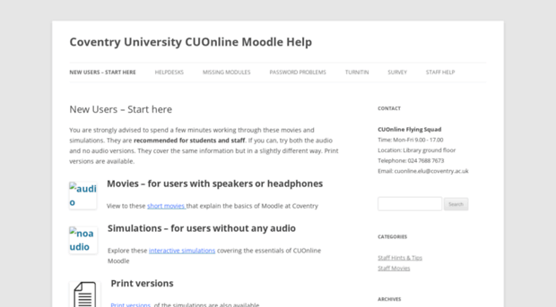 cuonlinemoodlehelp.coventry.ac.uk