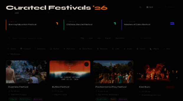 curatedfestivals.com