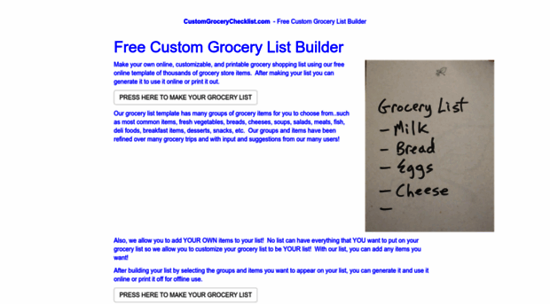 customgrocerychecklist.com