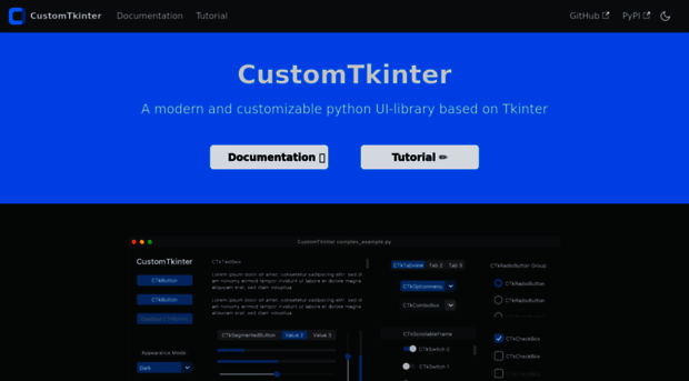 customtkinter.tomschimansky.com