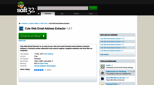 cute-web-email-address-extractor.soft32.com