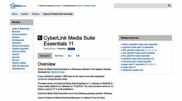 cyberlink-media-suite-essentials.updatestar.com