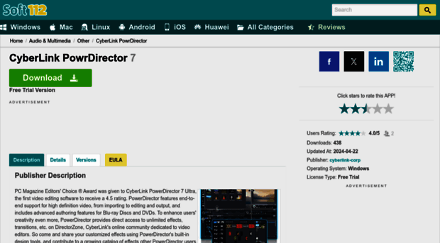cyberlink-powrdirector.soft112.com