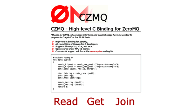 czmq.zeromq.org