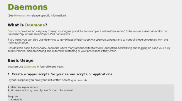 daemons.rubyforge.org