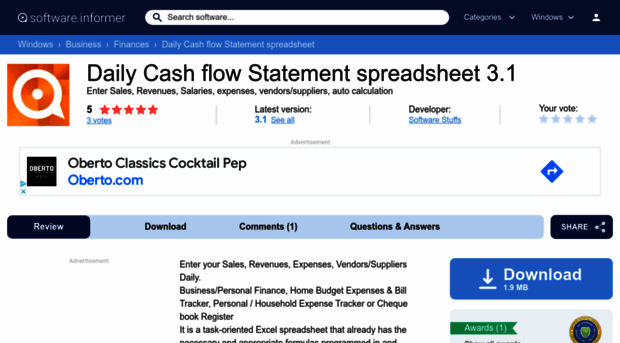 daily-cash-flow-statement-spreadsheet.software.informer.com