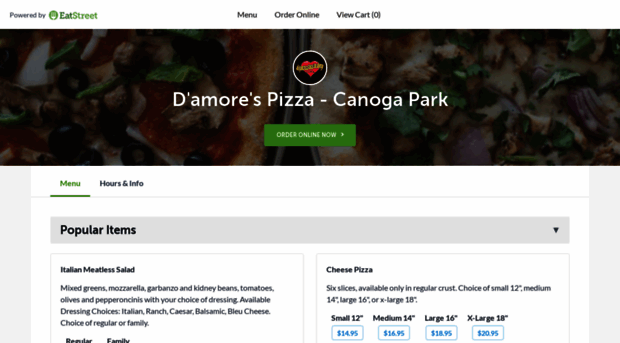 damorespizzacanogaparkca.com