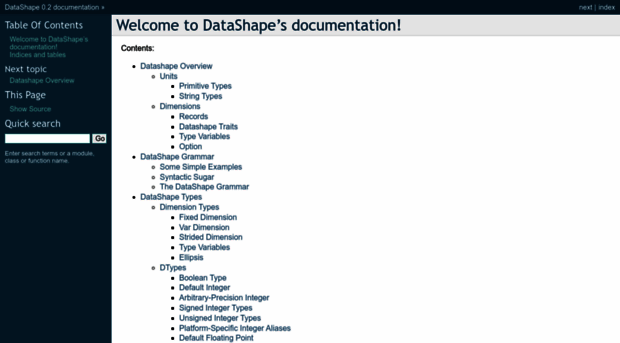 datashape.pydata.org