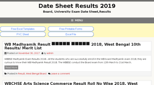 datesheetresults2019.in