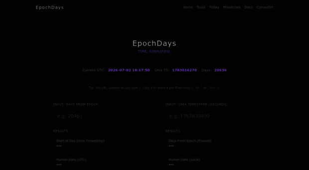 daysfromepoch.com