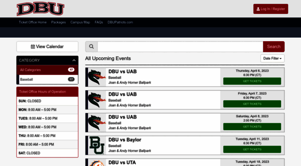 dbutickets.universitytickets.com