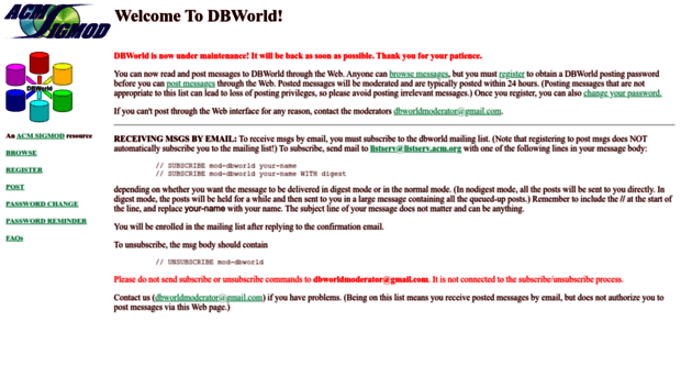 dbworld.sigmod.org