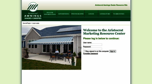 dealer.aristocratawnings.com