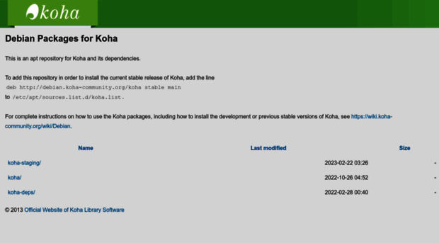 debian.koha-community.org