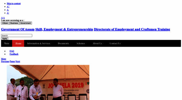 dect.assam.gov.in - Home | Directorate of Employme... - Dect Assam