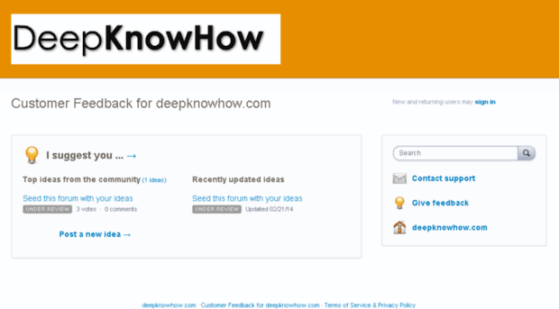 deepknowhow.uservoice.com
