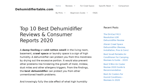 dehumidifiertable.com