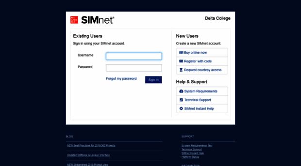 deltacollege.simnetonline.com