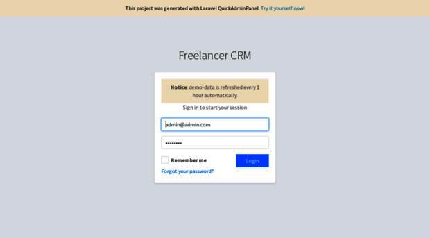 demo-freelancer-crm.quickadminpanel.com