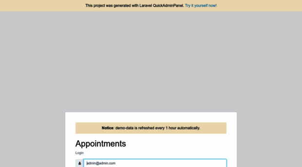 demo-laravel-appointments.quickadminpanel.com