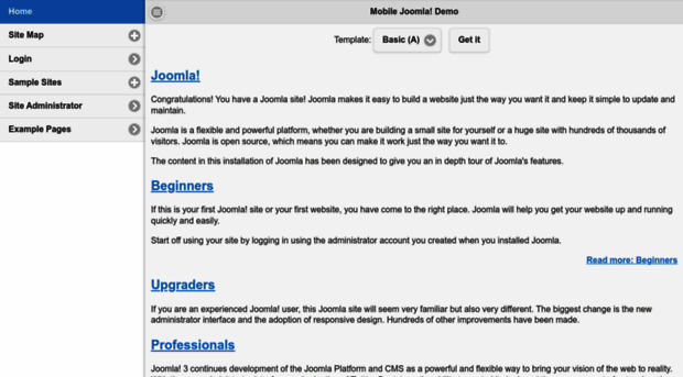 demo.mobilejoomla.com