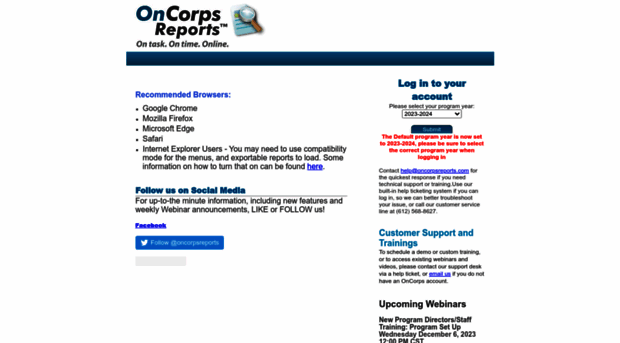 demo.oncorpsreports.com