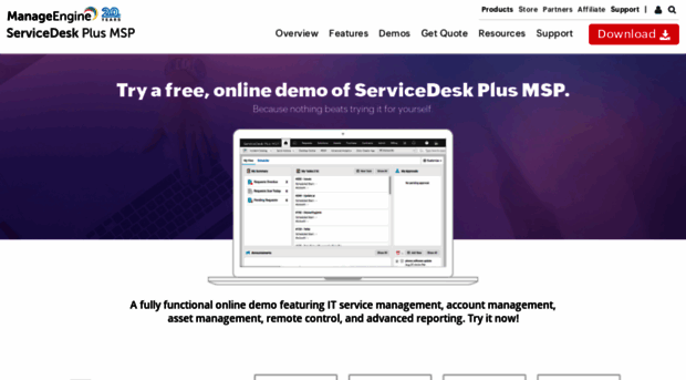 demo.servicedeskplusmsp.com