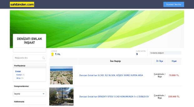 denizatiemlakinsaat.sahibinden.com