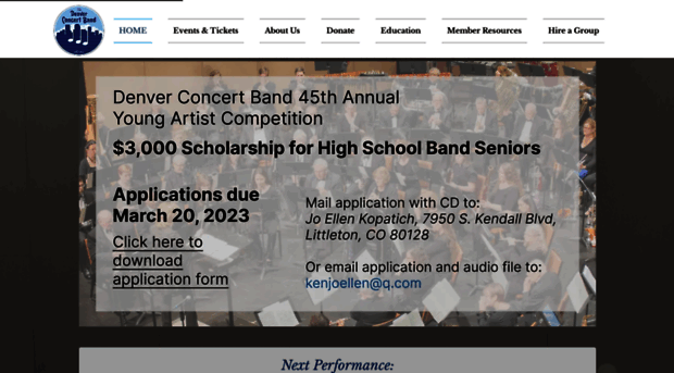 denverconcertband.org